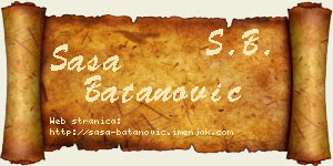Saša Batanović vizit kartica
